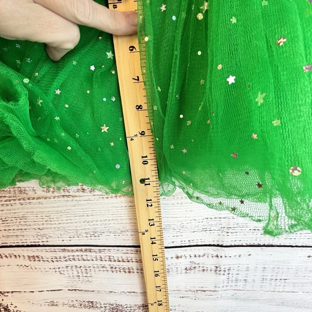 Kelly Green Tulle Skirt Sparkles Tutu Festive Petticoat Whimsical Girl's OSFM‎